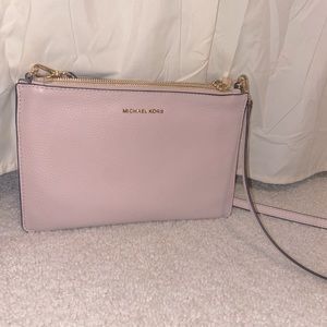 Michel Kors large pebbled double pouch cross body